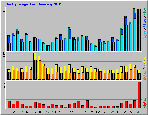 Daily usage for January 2015