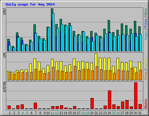 Daily usage for May 2024
