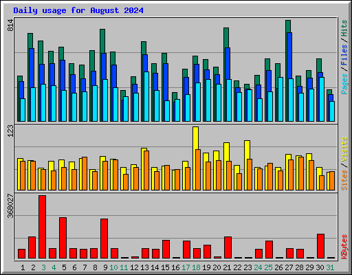 Daily usage for August 2024