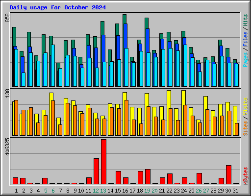 Daily usage for October 2024