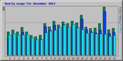 Hourly usage for December 2013
