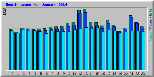 Hourly usage for January 2014
