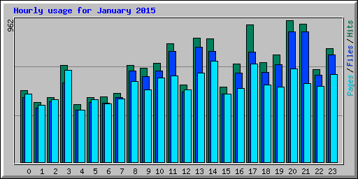 Hourly usage for January 2015