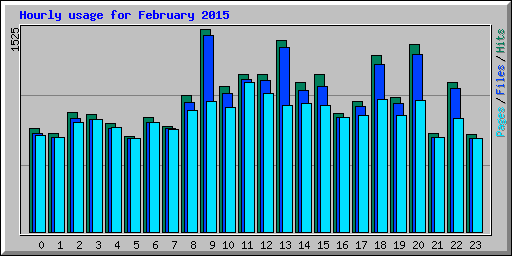 Hourly usage for February 2015