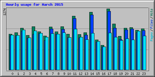 Hourly usage for March 2015