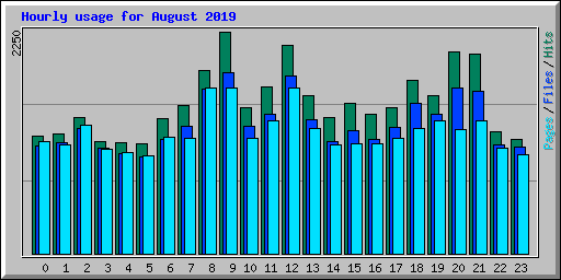 Hourly usage for August 2019